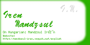 iren mandzsul business card